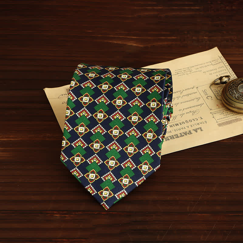 Men's Luxurious Medallion Geometric Necktie