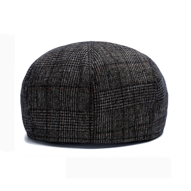 Classic Newsboy Flat Cap with Earflap Beret