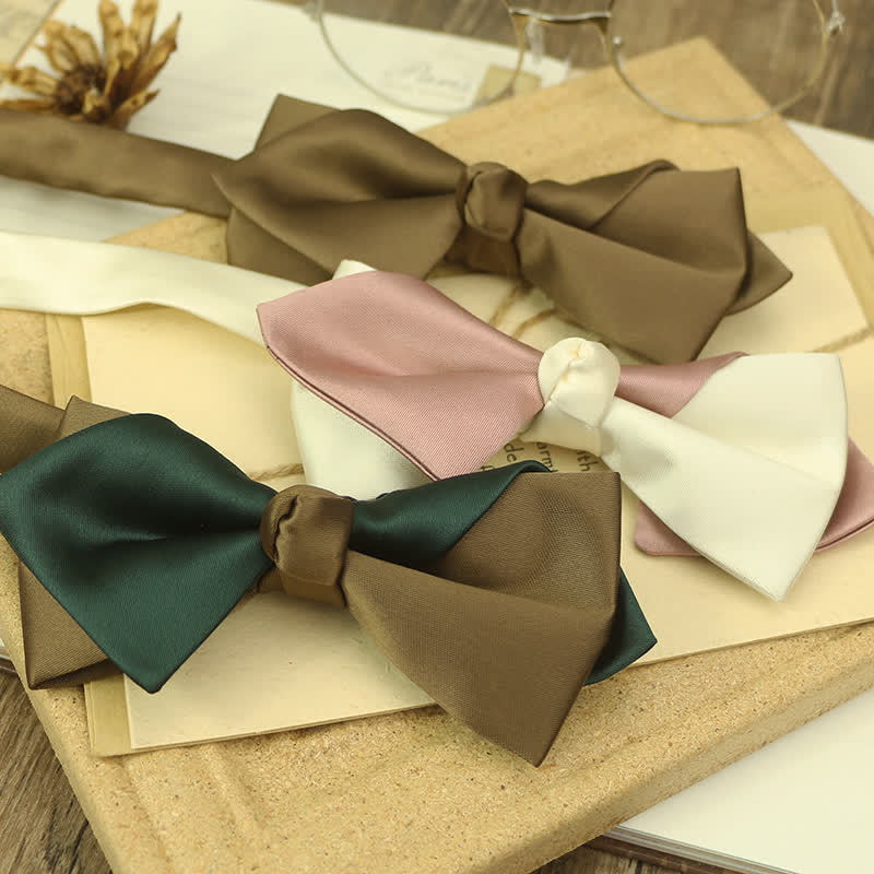 Men's Two Tone Colour Blocking Bow Tie