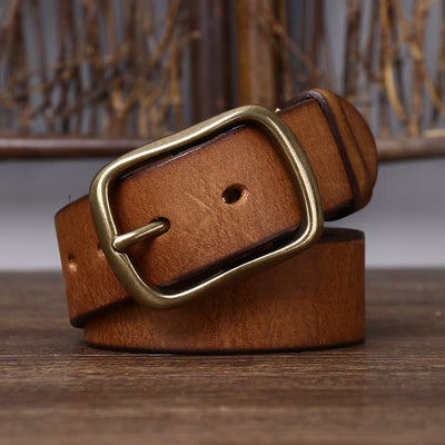 Men's Vintage Thicken Pure Cowhide Leather Belt