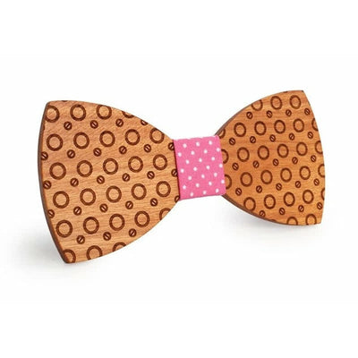 Men's Regular Polka Dot Wooden Bow Tie