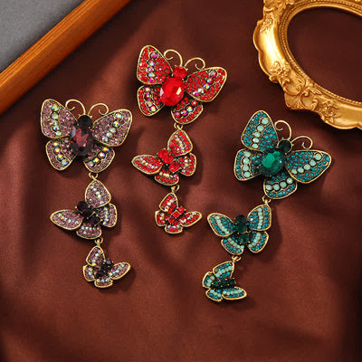 Women's Playful Triple Butterflies Brooch