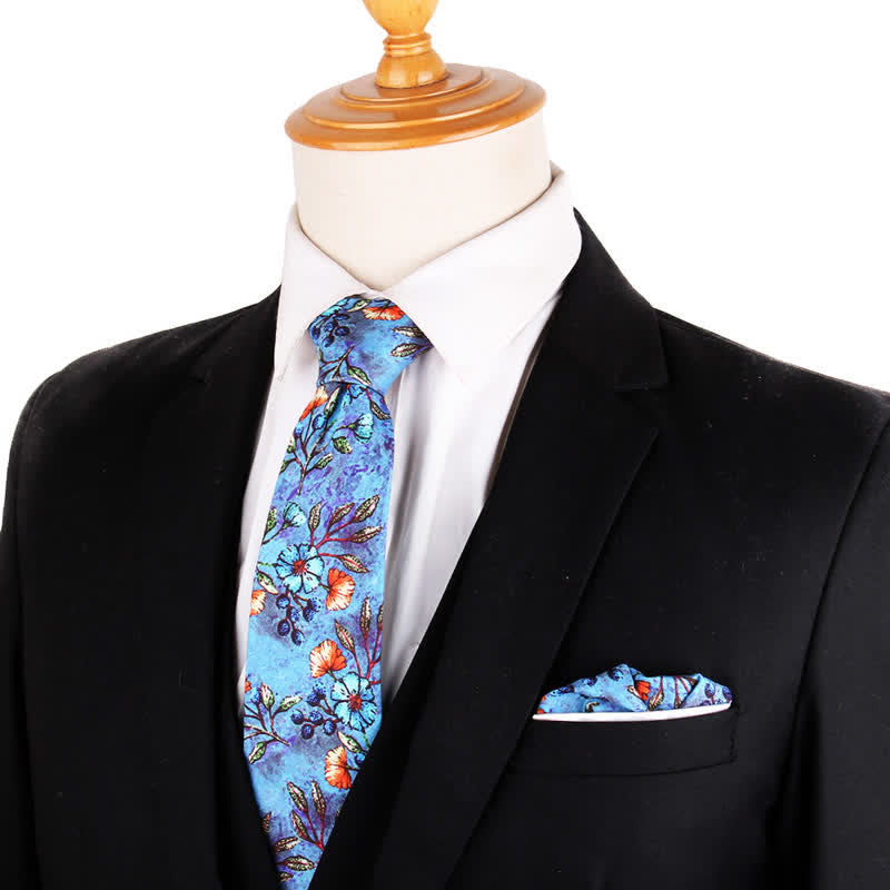 Men's Bright Art Floral Painting Necktie