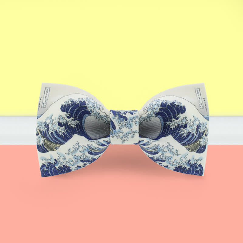 Men's Ocean Blue Waves Bow Tie