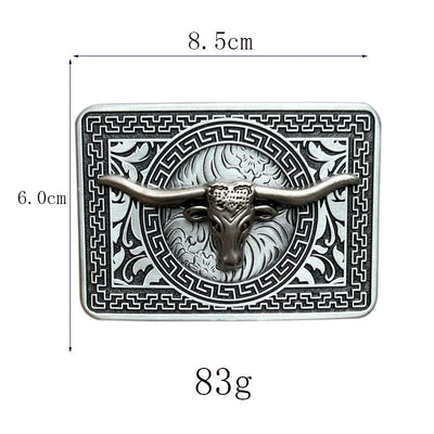 Men's DIY  Weatern Buckle Leather Belt