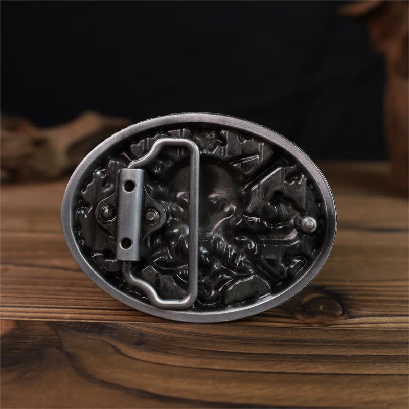 Men's DIY Gothic Cross Skull Snake Buckle Leather Belt