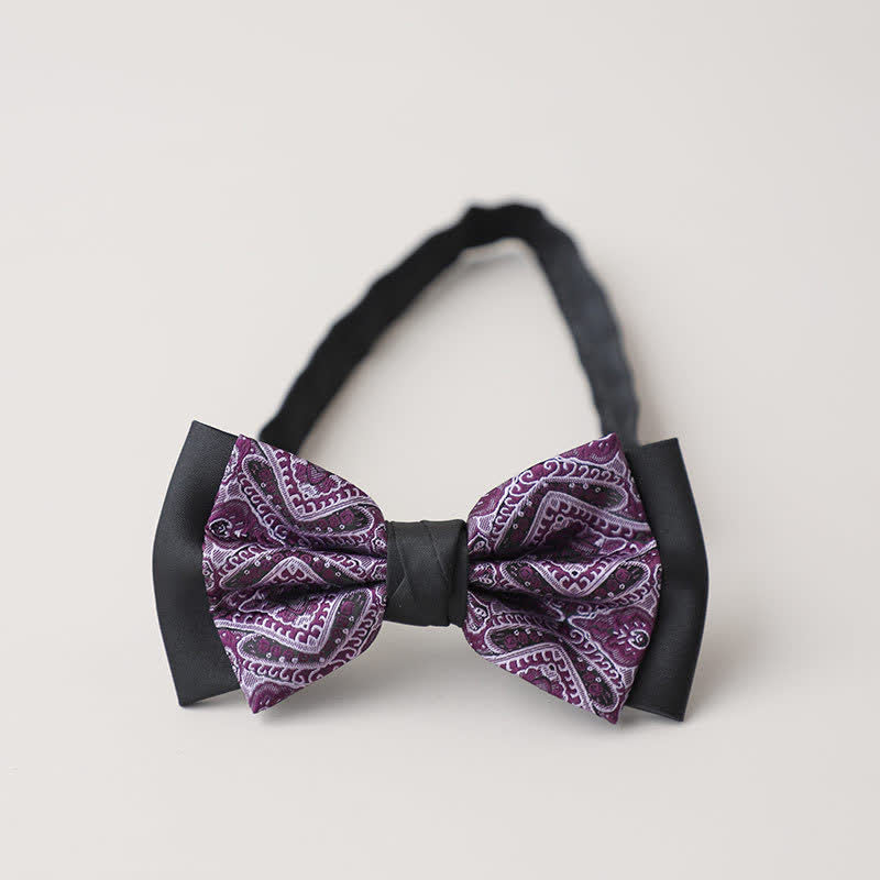 Men's Personality Paisley Double Layered Bow Tie