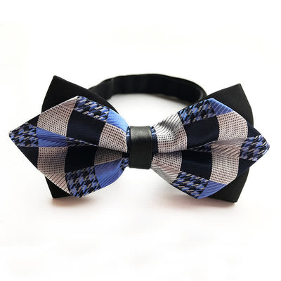 Men's Paisley Double-layer Pointed Bow Tie