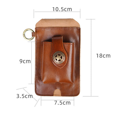 Star Magnetic Suction Leather Phone Belt Bag