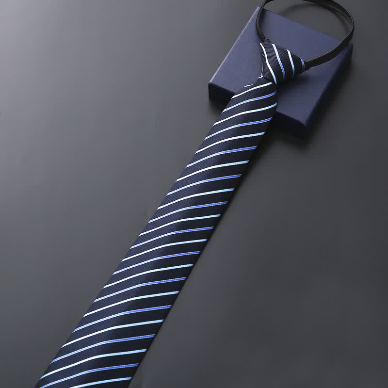 Men's Blue Series Zipper Tie Business Necktie