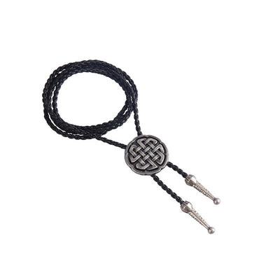 Viking Celtic Knot Round Pendant Bolo Tie