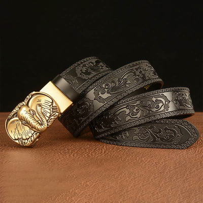 Men's Big-Eared Elephant Leather Belt