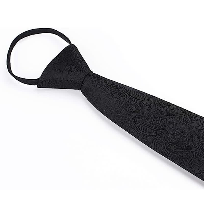 Men's Casual Zipper Tie Paisley Necktie