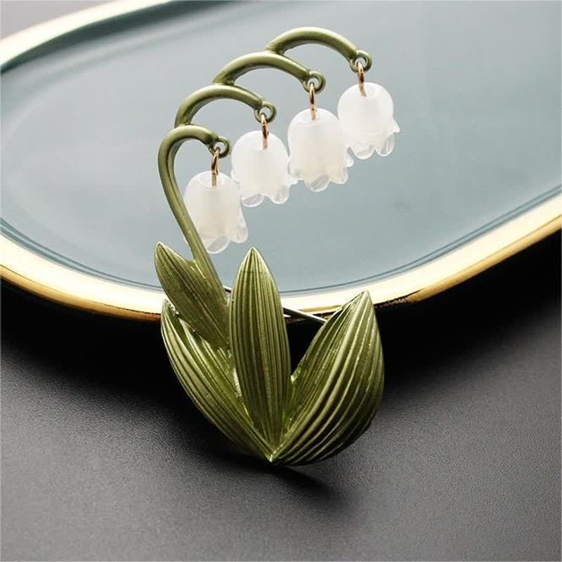 Women's Pure White Lily Of The Valley Brooch