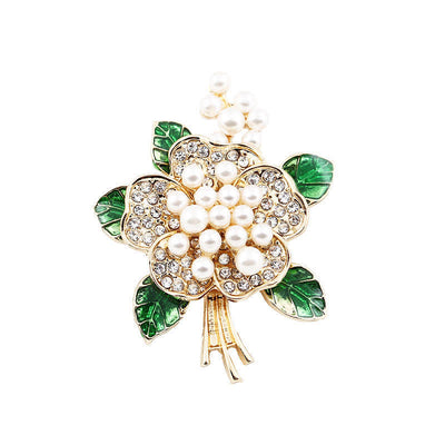 Women's Pearl Stamens Floral Brooch