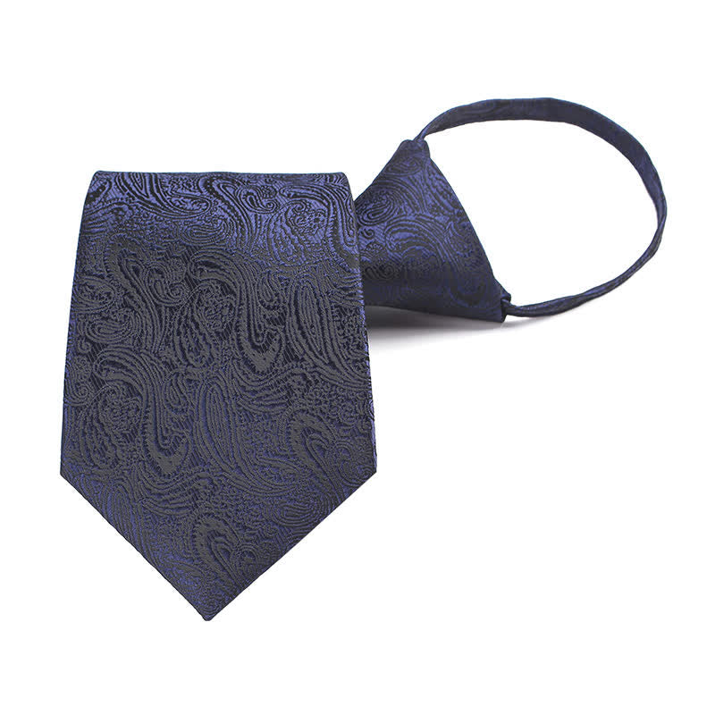 Men's Casual Zipper Tie Paisley Necktie