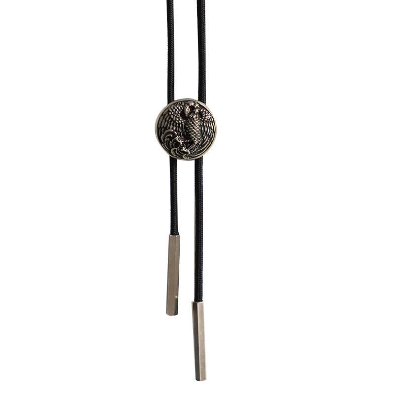 Carving Eagle Pattern Round Pendant Bolo Tie