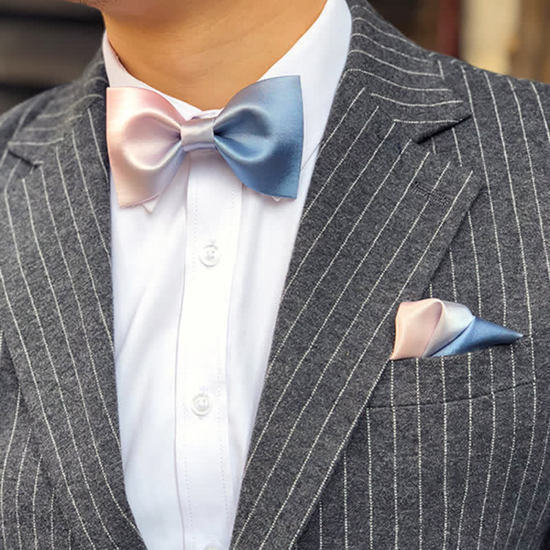 Men's Pink & Blue Color Gradient Bow Tie