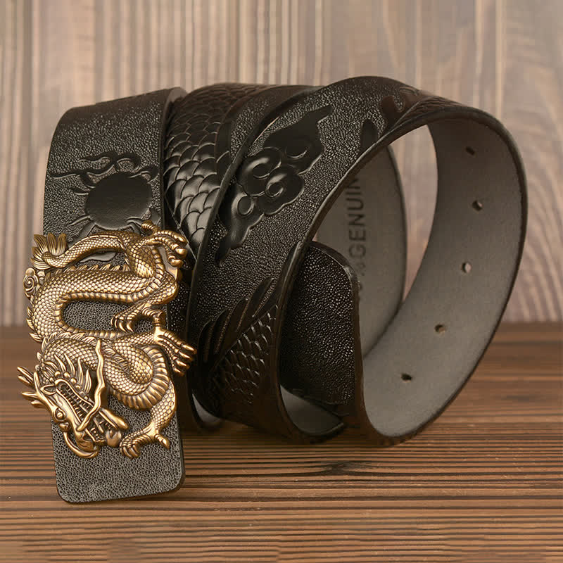 Men's Flying Dragon Luxury Cowskin Leather Belt