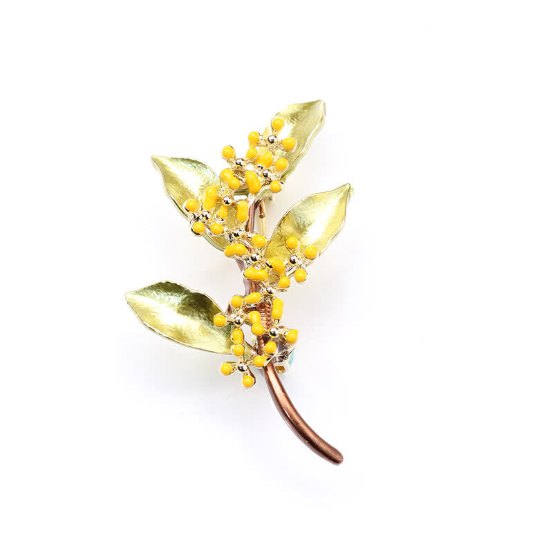 Women's Fragrans Leaves Branch Brooch