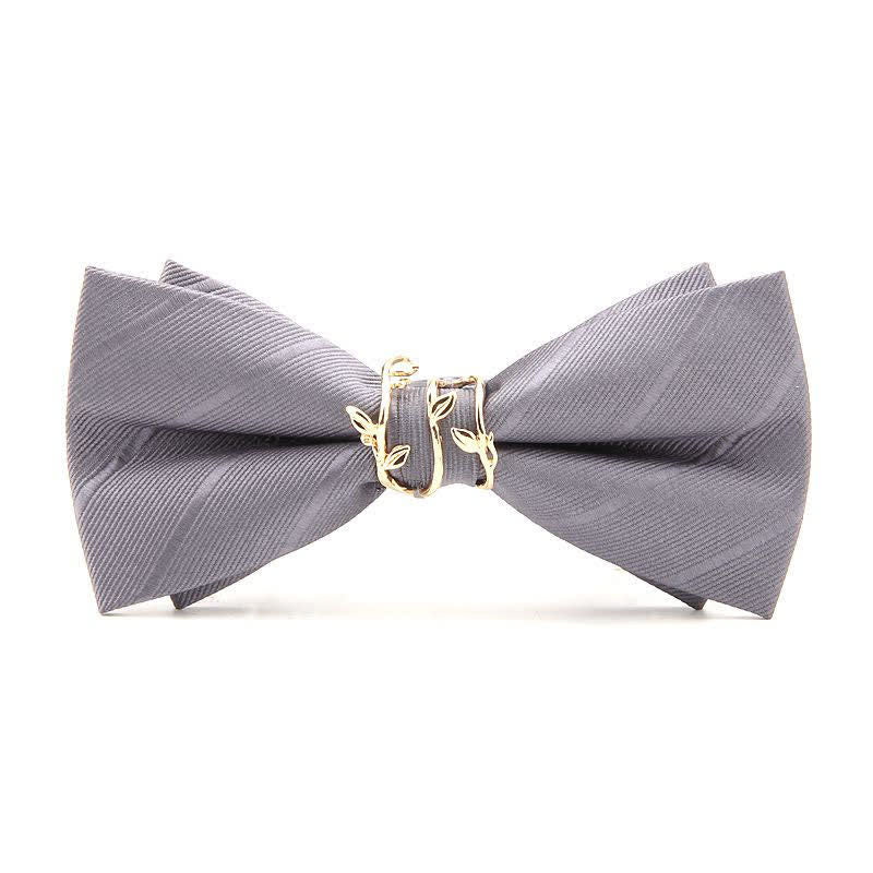 Men's Luxury Golden Vine Leaf Twill Bow Tie