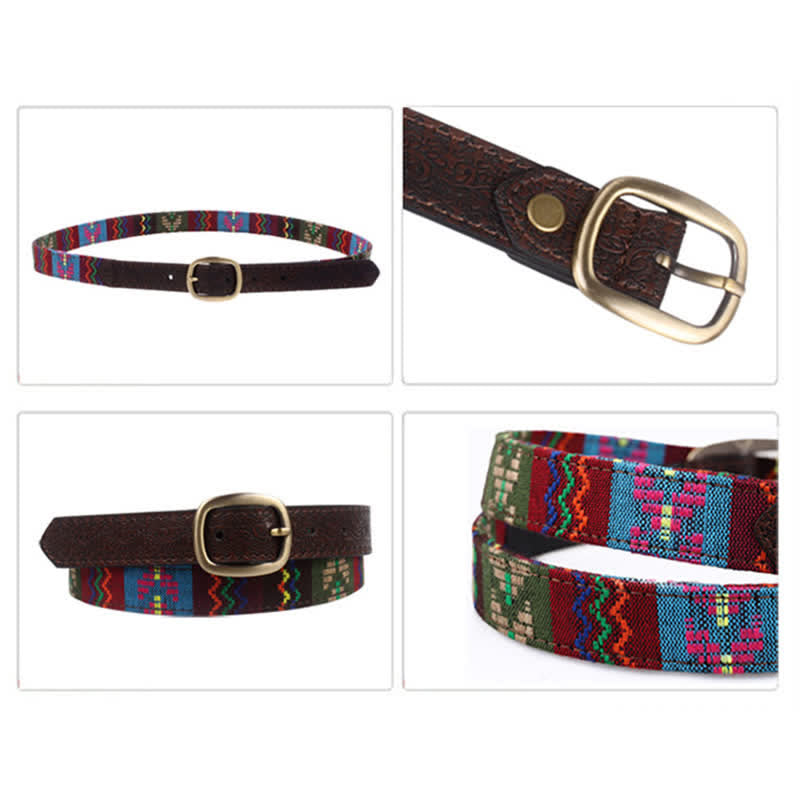 Women's Charming Aztec Embroidery Ethnic Leather Belt