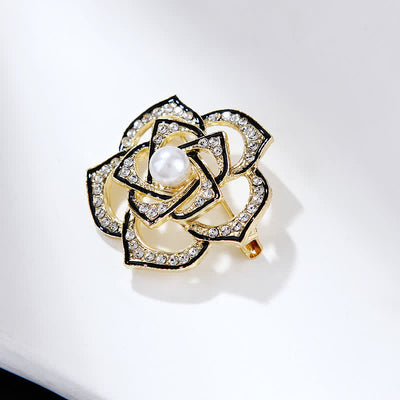 Women's Decorative Hollow Camellia Brooch