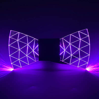 7 Colors Neon LED Diamond Pattern Acrylic Bow Tie