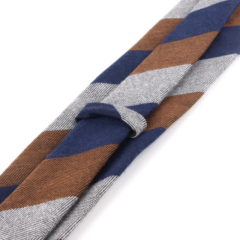 Men's British Soft Wool-like Striped Necktie