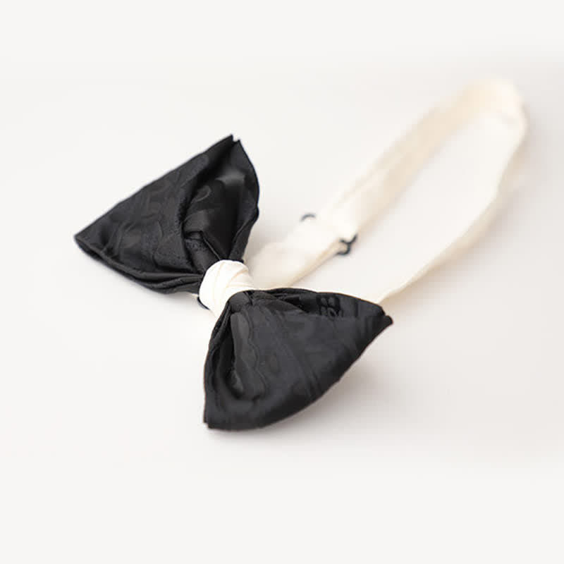Men's Elegant Black Match White Bow Tie