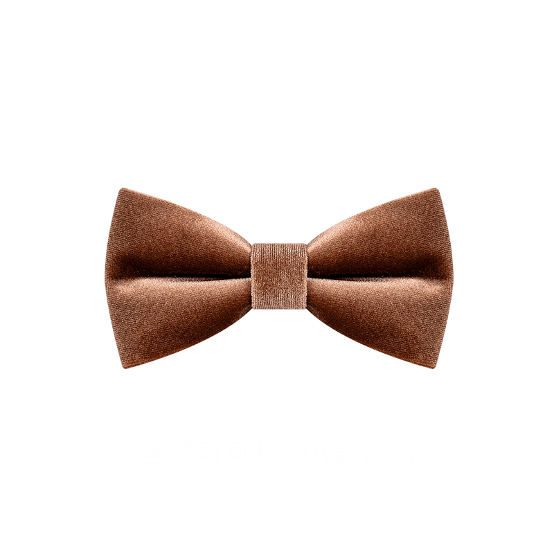 Men's Caramel Brown Solid Color Velvet Bow Tie