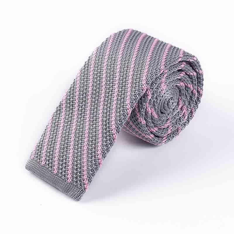 Men's Diagonal Striped Knitted Necktie