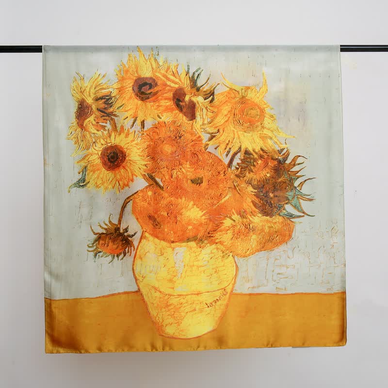 Women's Van Gogh Sunflowers Thin Scarf