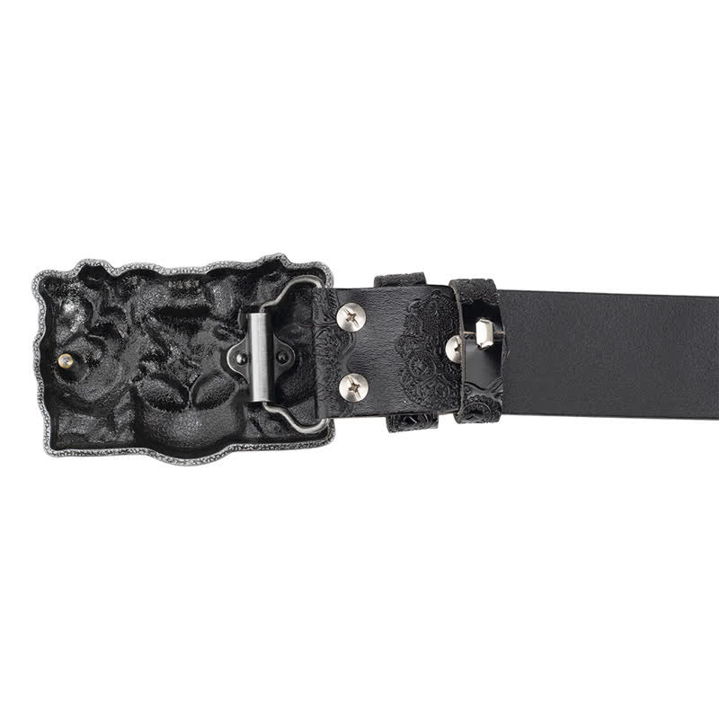 Men's Gothic Horrible Laugh Skeleton Leather Belt