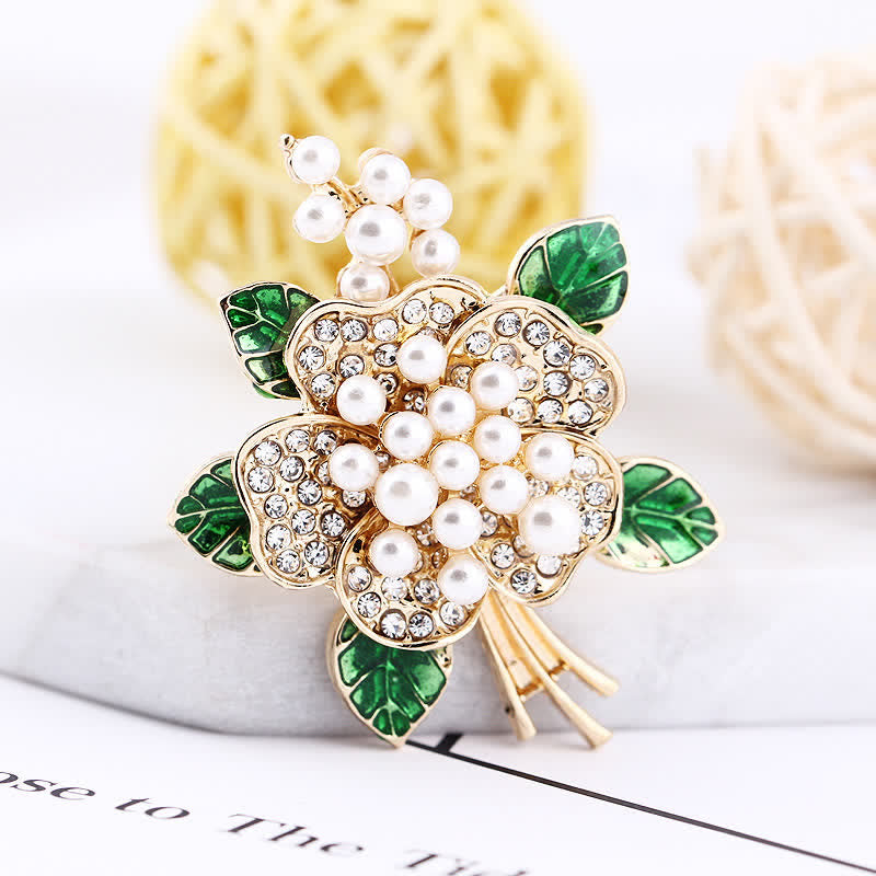 Women's Pearl Stamens Floral Brooch