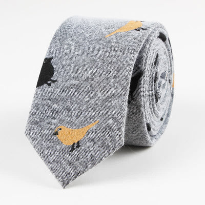 Men's Love Is A Bird Printed Cotton Necktie