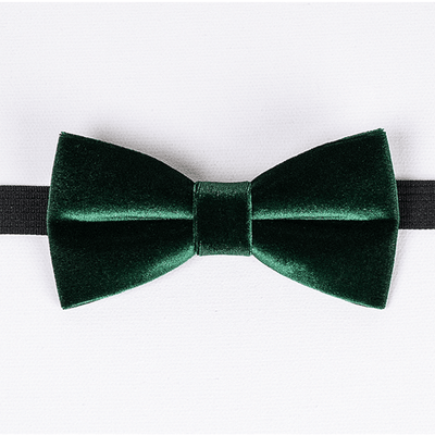 Men's Emerald Green Solid Color Velvet Bow Tie