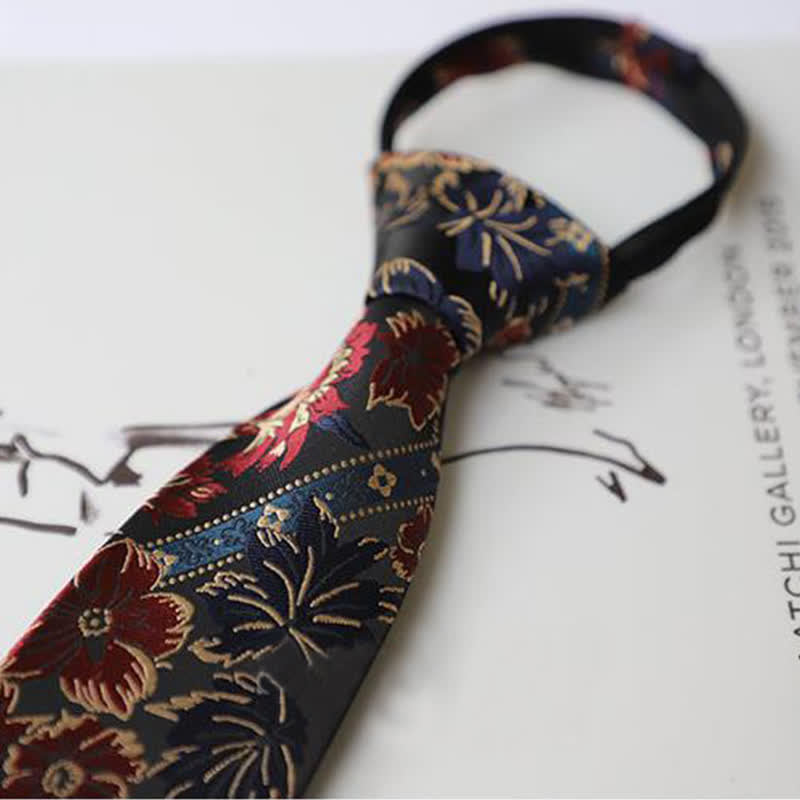 Men's Gorgeous Embroidery Flower Necktie