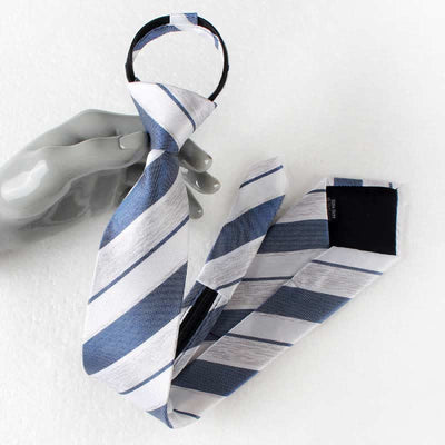 Men's Color Block Zipper Tie Wide Striped Necktie