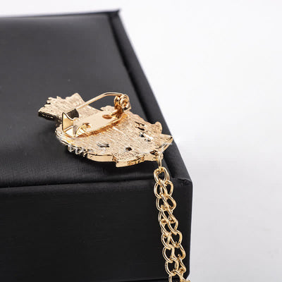 Men's Royal Crowned Anchor Chain Brooch