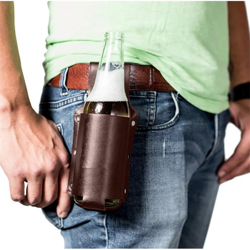 Outdoor Waist-Hanging Beer Bottle Holder Belt Bag