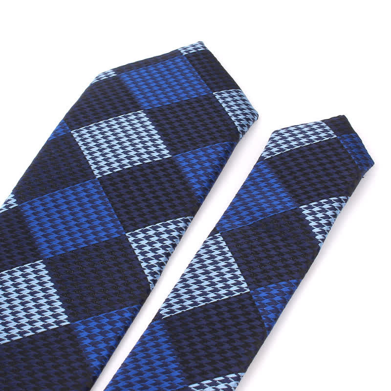 Men's Visual Patchwork Large Check Necktie