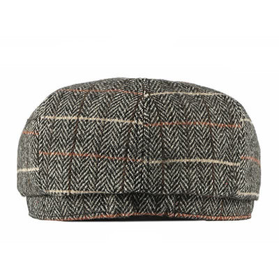 British Plaid Octagonal Cabbie Beret Cap