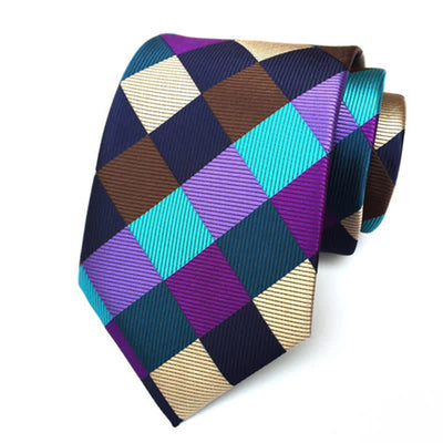 Men's Multi-colored Checked Formal Necktie