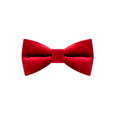 Men's Bright Red Solid Color Velvet Bow Tie