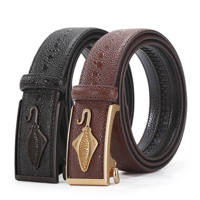 Men's Pearl Crocodile Pattern Leather Ratchet Belt