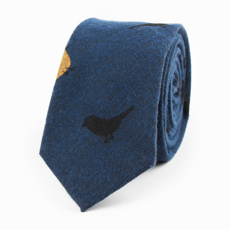 Men's Love Is A Bird Printed Cotton Necktie