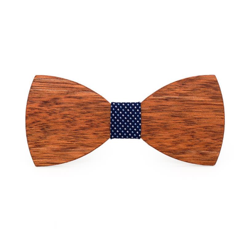 Men's Vintage Begonia Wooden Bow Tie