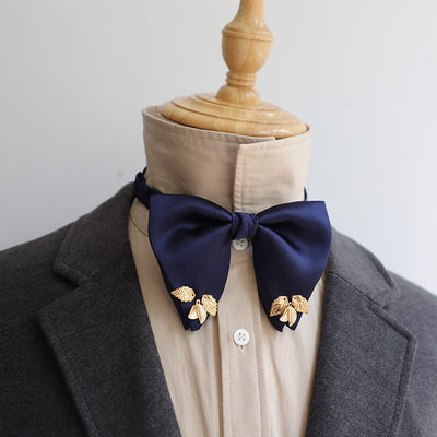 Men's Double-Layers Leaves Oversized Bow Tie