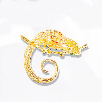 Women's Colorful Chameleon Lizard Brooch